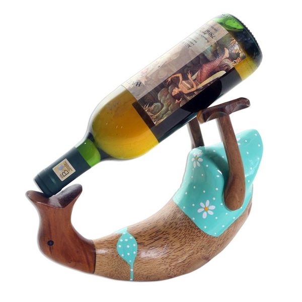 Alternate image for Cute Hand Carved and Painted Duck Bottle Holder Ladys Choice