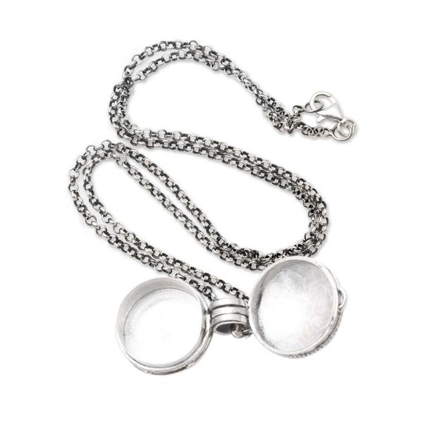 Alternate image for Amethyst and Sterling Silver Locket Pendant Necklace Gianyar Grace