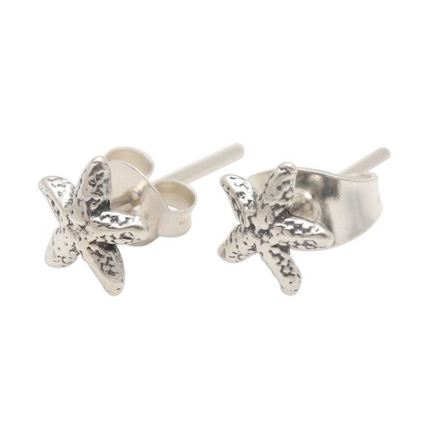 Alternate image for Sterling Silver Starfish Stud Earrings from Bali Cute Starfish
