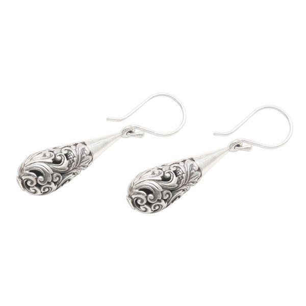 Alternate image for Ornate Sterling Silver Dangle Earrings Baroque Bower