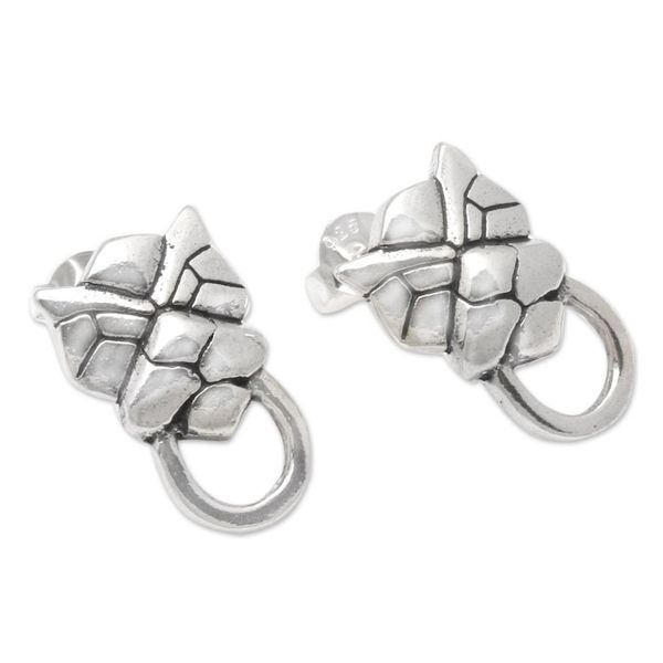 Alternate image for Jaguar Face Sterling Silver Drop Earrings Jaguar Face