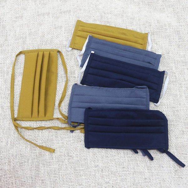 Alternate image for 6 Handcrafted Double Cotton Face Masks in 3 Solid Colors Color Harmony