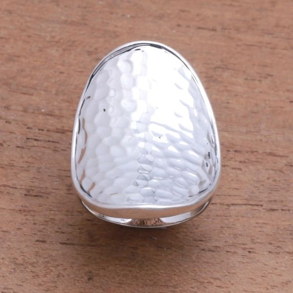 Alternate image for Contemporary Balinese Cocktail Ring in Sterling Silver Arching Symmetry