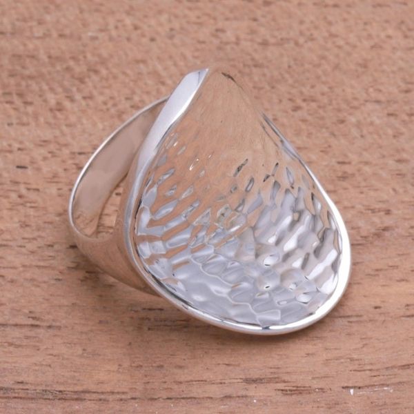 Alternate image for Contemporary Balinese Cocktail Ring in Sterling Silver Arching Symmetry