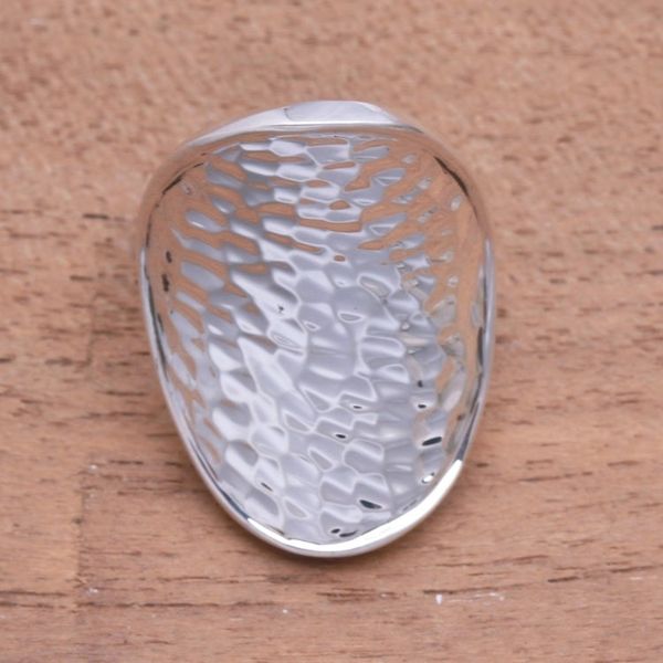 Alternate image for Contemporary Balinese Cocktail Ring in Sterling Silver Arching Symmetry