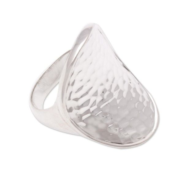 Alternate image for Contemporary Balinese Cocktail Ring in Sterling Silver Arching Symmetry