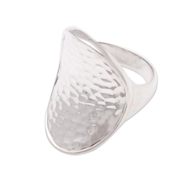Alternate image for Contemporary Balinese Cocktail Ring in Sterling Silver Arching Symmetry