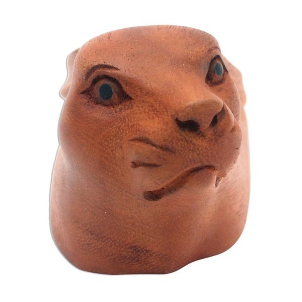 Alternate image for Hand Carved Wood Rabbit Doorstop from Bali Rabbit Head