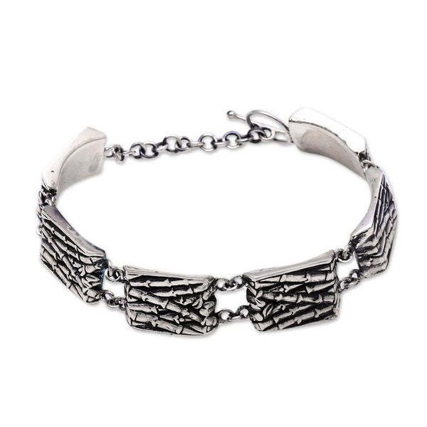 Alternate image for Bamboo Pattern Sterling Silver Link Bracelet from Bali Bamboo Palace
