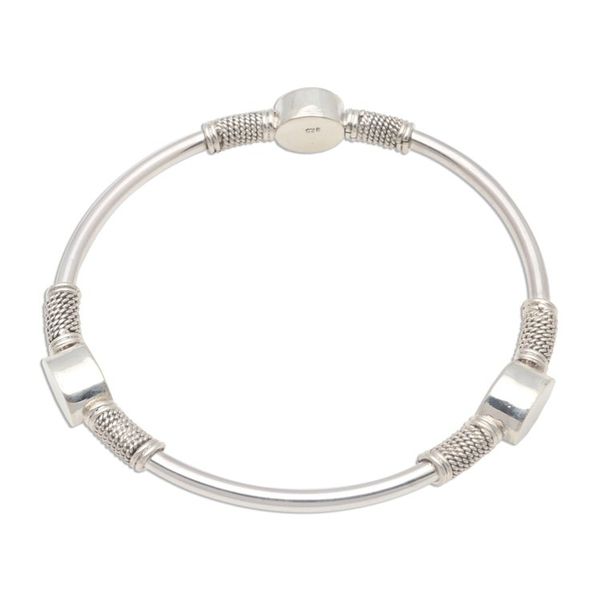 Alternate image for Oval Pattern Sterling Silver Bangle Bracelet from Bali Oval Trio