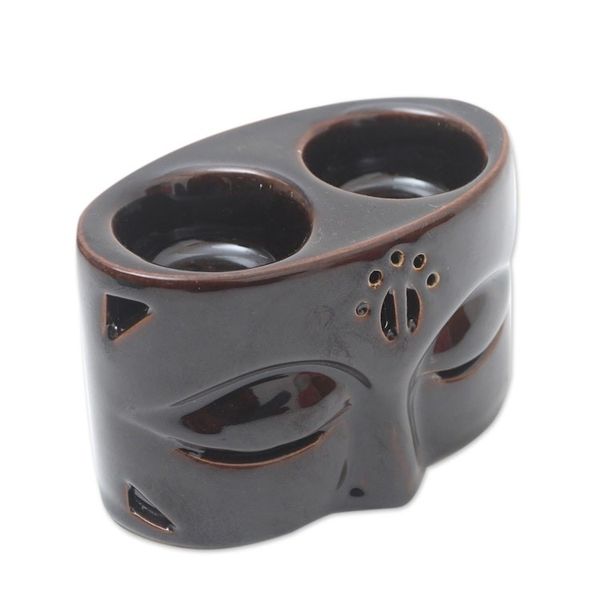 Alternate image for Buddhas Gaze Brown Ceramic Oil Warmer Buddhas Gaze