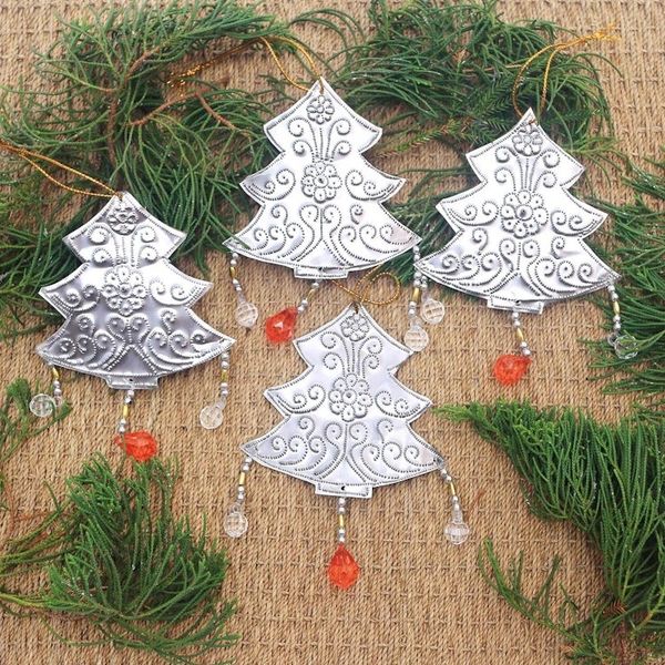 Alternate image for Aluminum Christmas Tree Ornaments from Bali Set of 4 Glistening Trees