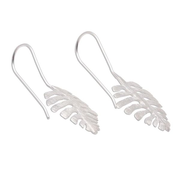 Alternate image for Sterling Silver Drop Earrings Shaped Like Monstera Leaves Monstera Beauty