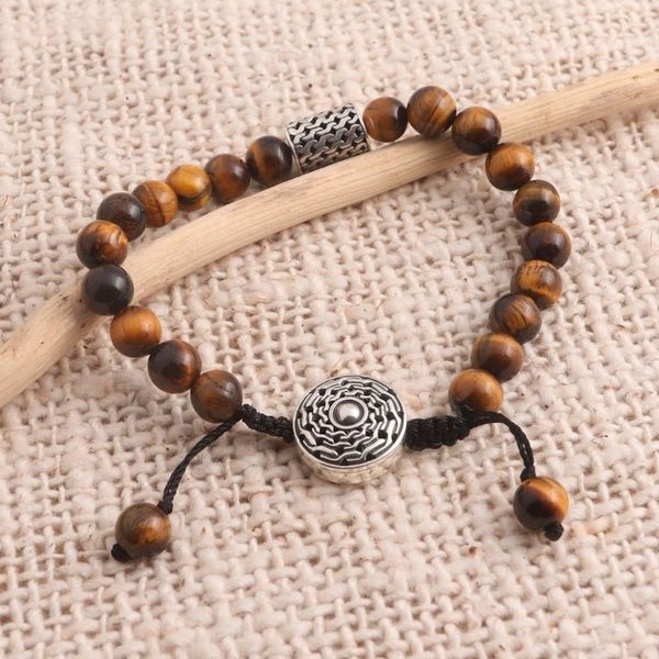 Alternate image for Tigers Eye and Sterling Silver Unity Bracelet from Bali Unity in Solidarity