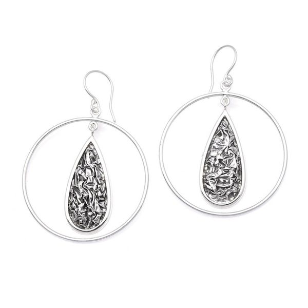 Alternate image for Drop-Shaped Contoured Sterling Silver Dangle Earrings Contour Drops