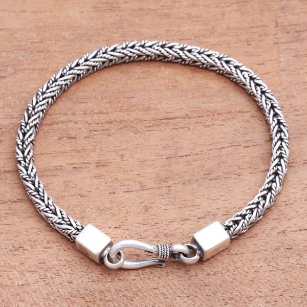 Alternate image for Sterling Silver Foxtail Chain Bracelet from Bali Foxtail Rope