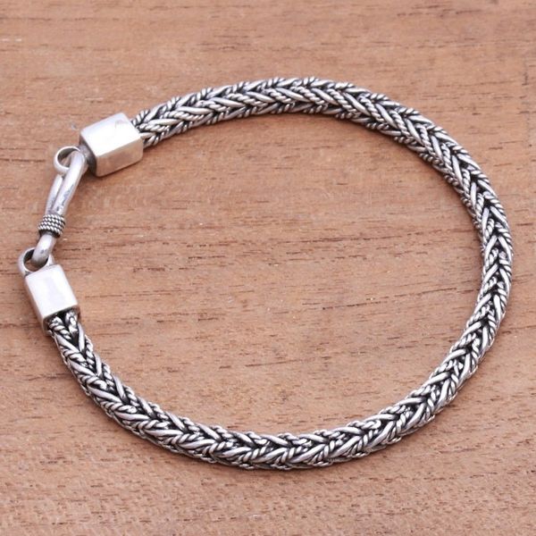 Alternate image for Sterling Silver Foxtail Chain Bracelet from Bali Foxtail Rope