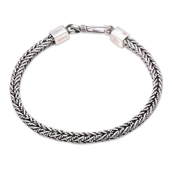 Alternate image for Sterling Silver Foxtail Chain Bracelet from Bali Foxtail Rope