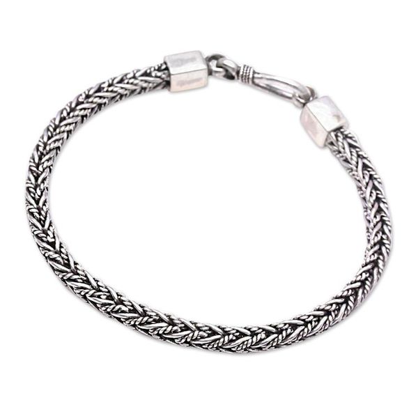 Alternate image for Sterling Silver Foxtail Chain Bracelet from Bali Foxtail Rope