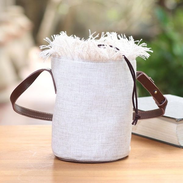 Alternate image for Elegant Cotton and Leather Wine Tote Bag Vineyard Picnic
