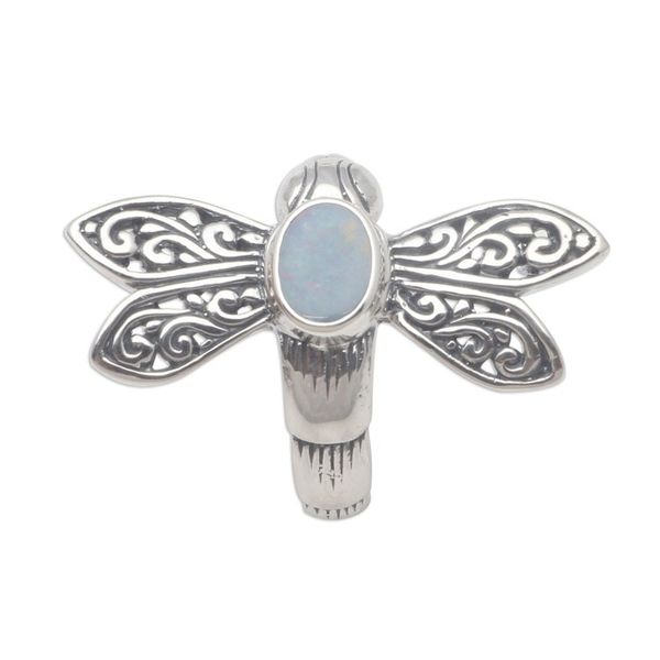 Alternate image for Opal Dragonfly Cocktail Ring Crafted in Bali Dragonfly Grace