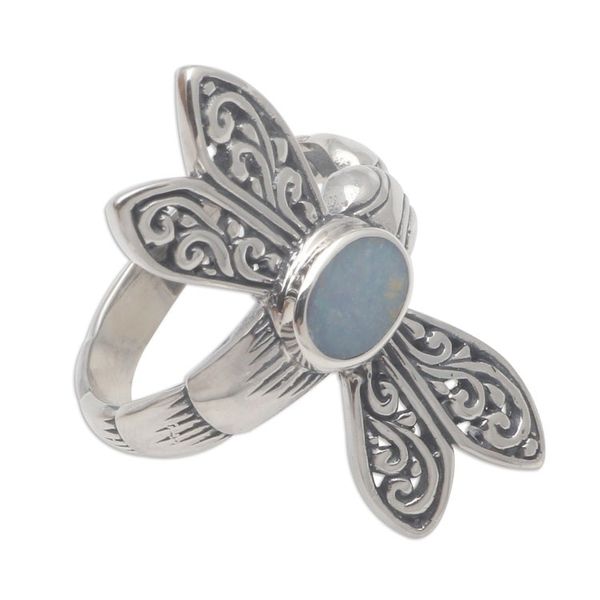 Alternate image for Opal Dragonfly Cocktail Ring Crafted in Bali Dragonfly Grace