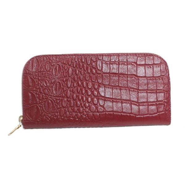 Alternate image for Red Embossed Leather Wallet from Bali Red Croc