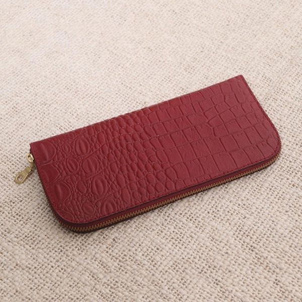 Alternate image for Red Embossed Leather Wallet from Bali Red Croc