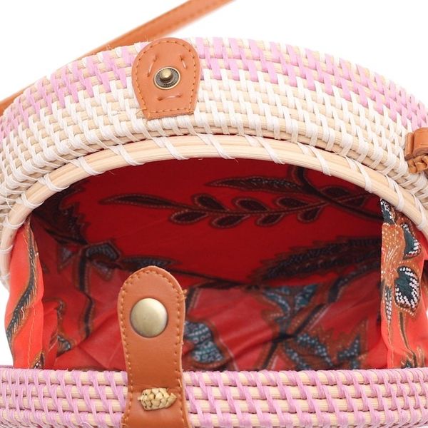 Alternate image for Handcrafted Bamboo Round Shoulder Bag in Lilac Lilac Way