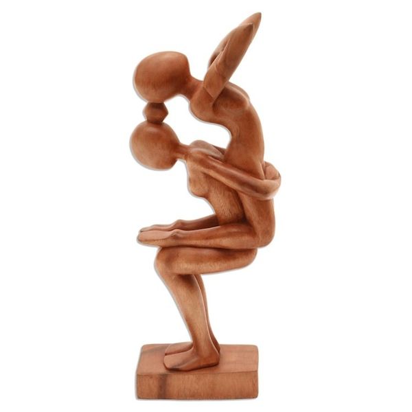 Alternate image for Yoga-Themed Suar Wood Scultpure from Bali Yoga Women