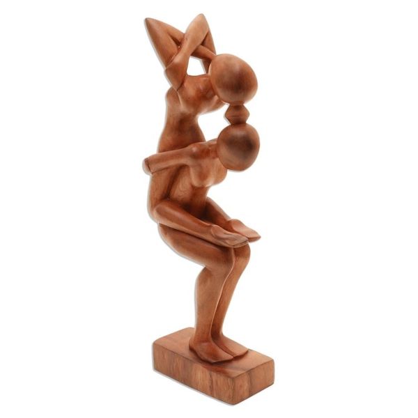 Alternate image for Yoga-Themed Suar Wood Scultpure from Bali Yoga Women