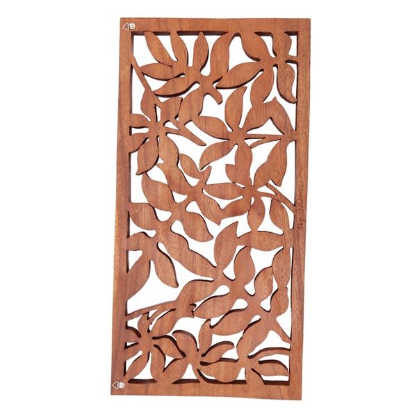 Alternate image for Leaf Motif Suar Wood Relief Panel from Bali Lovely Canopy