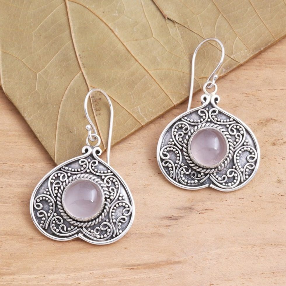 Handmade Natural Moonstone Dangle Earrings 'Intuition'