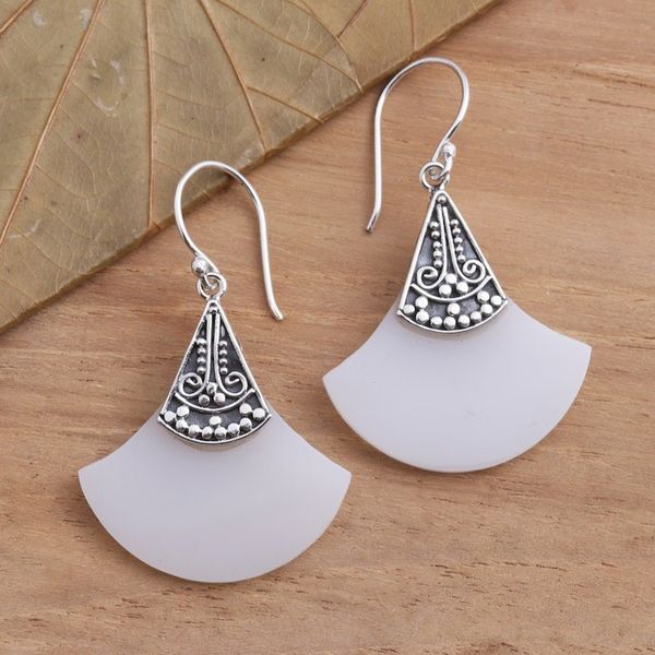 Alternate image for Artisan Crafted Sterling Silver Dangle Earrings Celuk Arcs