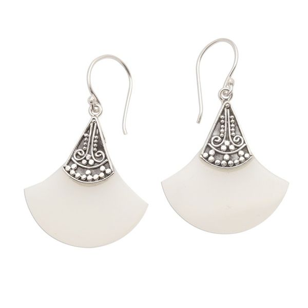 Alternate image for Artisan Crafted Sterling Silver Dangle Earrings Celuk Arcs