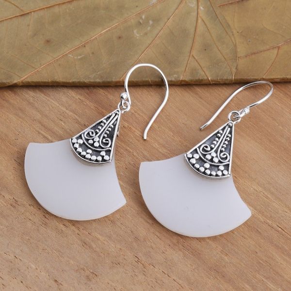 Alternate image for Artisan Crafted Sterling Silver Dangle Earrings Celuk Arcs