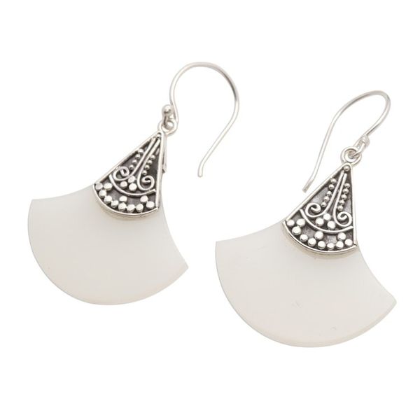 Alternate image for Artisan Crafted Sterling Silver Dangle Earrings Celuk Arcs
