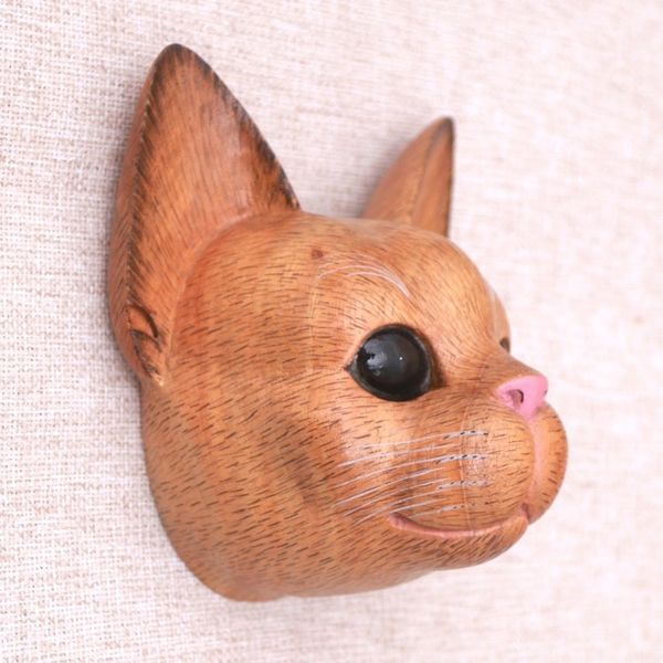 Alternate image for Hand-Carved Suar Wood Cat Mask from Bali Watchful Cat