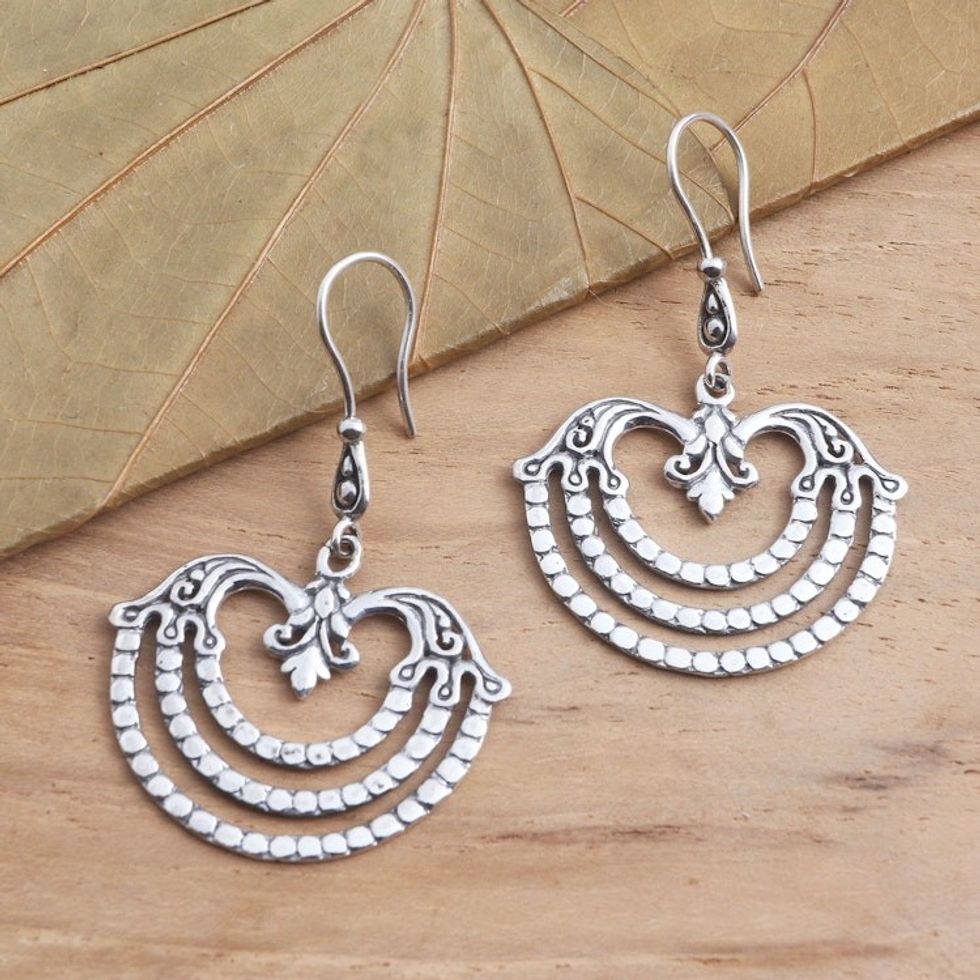 Women's Sterling Silver Dangle Earrings 'Brilliant Chandelier'