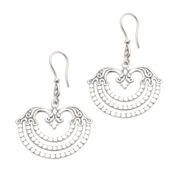 Alternate image for Womens Sterling Silver Dangle Earrings Brilliant Chandelier