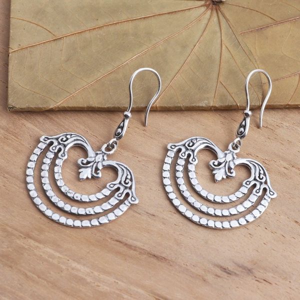 Alternate image for Womens Sterling Silver Dangle Earrings Brilliant Chandelier