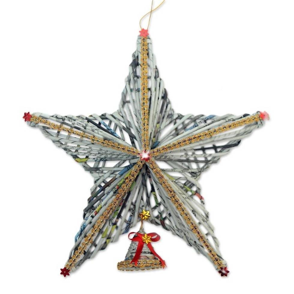 Recycled Paper Star Christmas Decor from Bali 'Star Above'