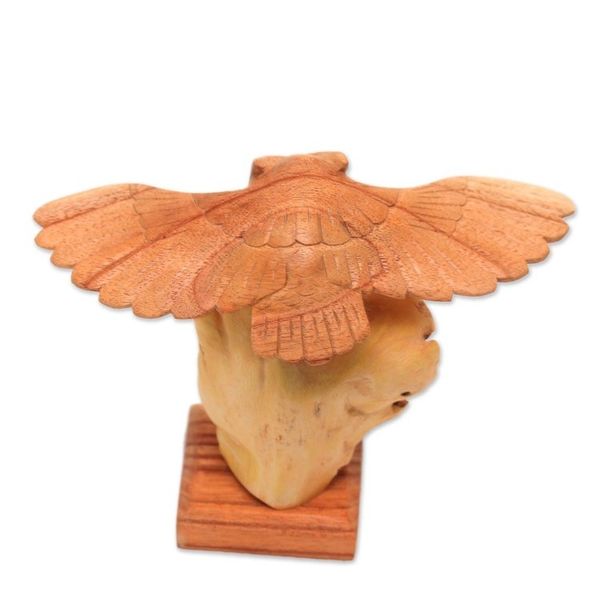 Alternate image for Wood Owl Sculpture by a Balinese Artist Flying Owl