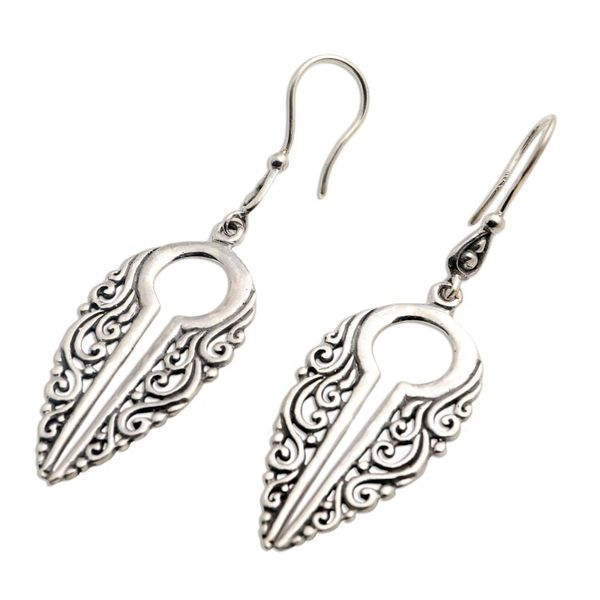 Alternate image for Keyhole Shaped Sterling Silver Dangle Earrings Keyhole