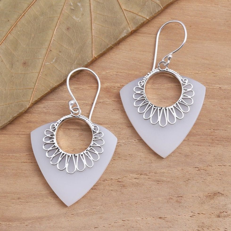 Hand Crafted Sterling Silver Dangle Earrings 'Celuk Arrows'