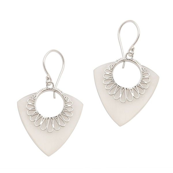 Alternate image for Hand Crafted Sterling Silver Dangle Earrings Celuk Arrows
