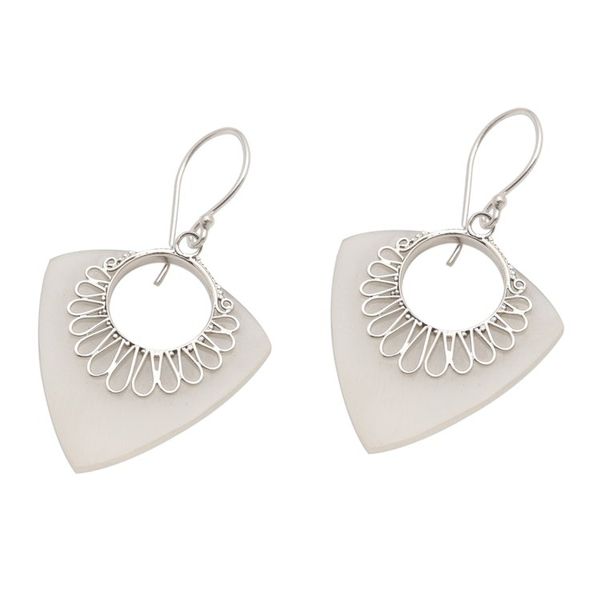 Alternate image for Hand Crafted Sterling Silver Dangle Earrings Celuk Arrows