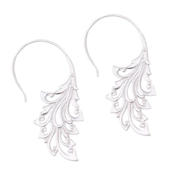 Alternate image for Swirling Sterling Silver Half-Hoop Earrings from Bali Swirling Enchantment