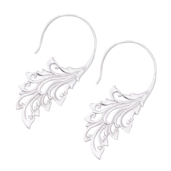 Alternate image for Swirling Sterling Silver Half-Hoop Earrings from Bali Swirling Enchantment