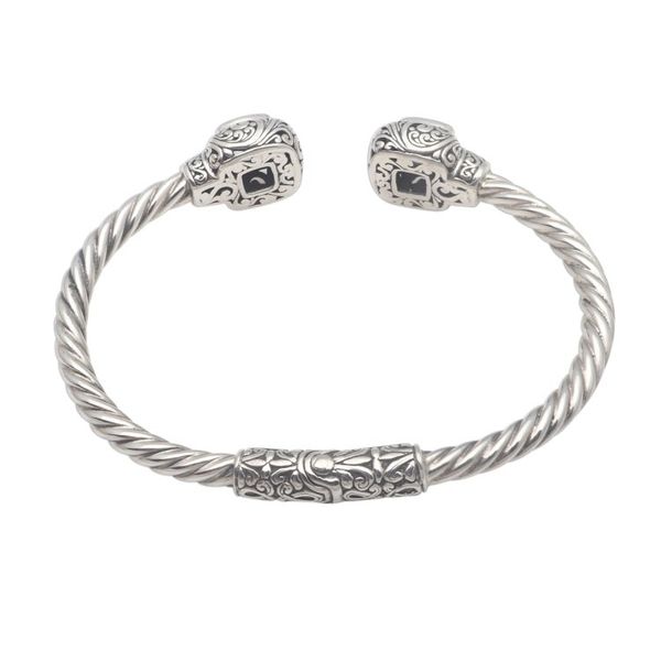 Alternate image for Gold Accented Rope Pattern Blue Topaz Cuff Bracelet Twin Lagoons